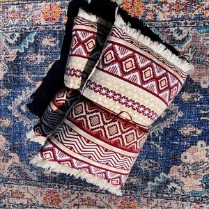 TWO matching boho pillows